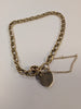 9ct Gold Bracelet With Safety Chain & Heart Lock