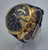DIESEL Mega Chief Quartz Movement With Black Leather Strap & Original Box
