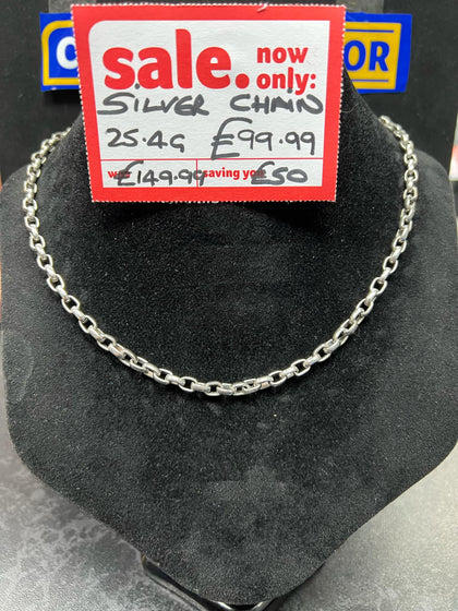 Silver Belcher Chain, 25.4g