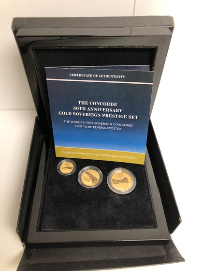 The 2019 Concorde 50th Anniversary Gold Prestige Sovereign Proof Set - Gold Sovereign Coins | Hattons Of London