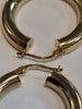 9ct Yellow Gold Hoop Earrings - 5.01g - Approx. 1"