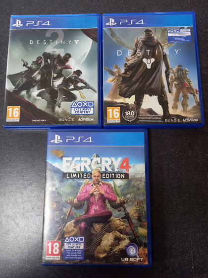 3xPS4 Games-Far Cry 4/Destiny/Destiny 2