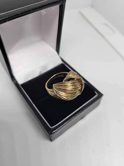 9ct Yellow Gold Knotted Ring - Size L - 9.6 Grams