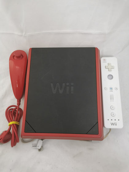 Nintendo Wii Mini Red Console, White Wii Remote,  Red Joycon, All Wires Included