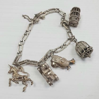 Silver Ornate Charm Bracelet - LEYLAND STORE.