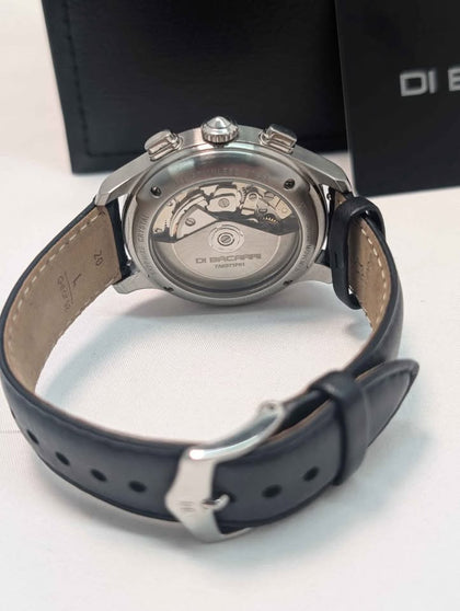 DX DI Bacarri Swiss Made Gents Automatic Chronograph Watch With Carbon Fibre Pattern Dial - Boxed -  in excellent condtion