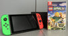 Nintendo Switch MOD.HAC-001(-01) V2 Neon Green/Neon Red Console Bundle ( + Lego Worlds ) ** Unboxed **