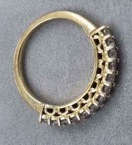 9ct Gold Half Eternity Diamond ring Size L 1/2
