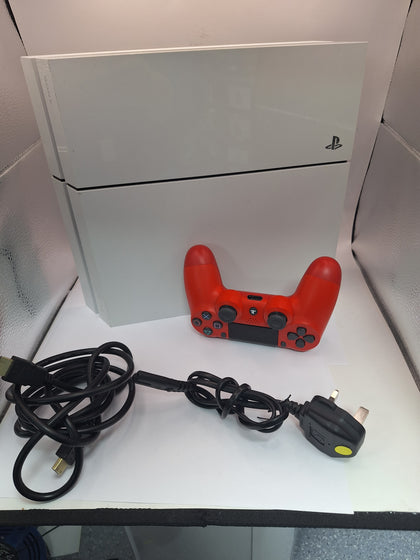 SONY Playstation 4 Console, 500GB White, Discounted UNBOXED WITH RED PAD.