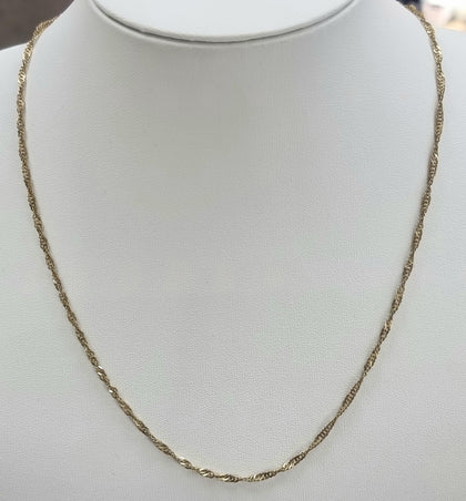 9ct Yellow Gold Twist Chain 18