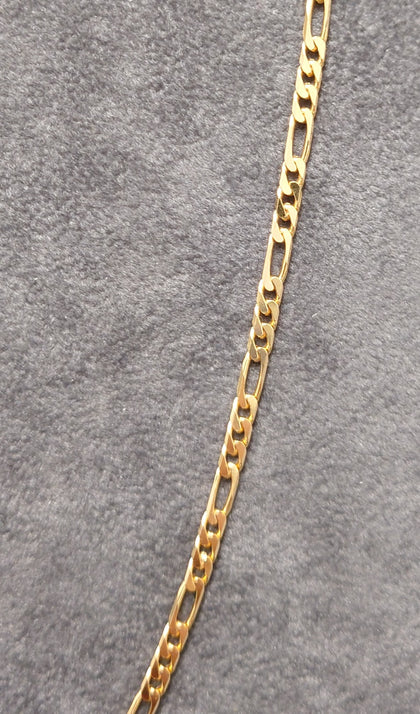 9ct Solid Yellow Gold Figaro Chain - 20 Inches