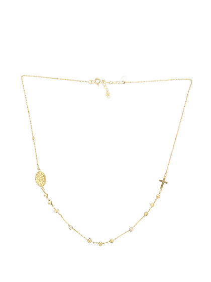 14ct Gold Rosary neclace diamond cut beads