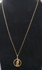 9ct Yellow Gold Double Link Necklace With ST Christopher Pendant - 18" - 1.62G - Hallmarked