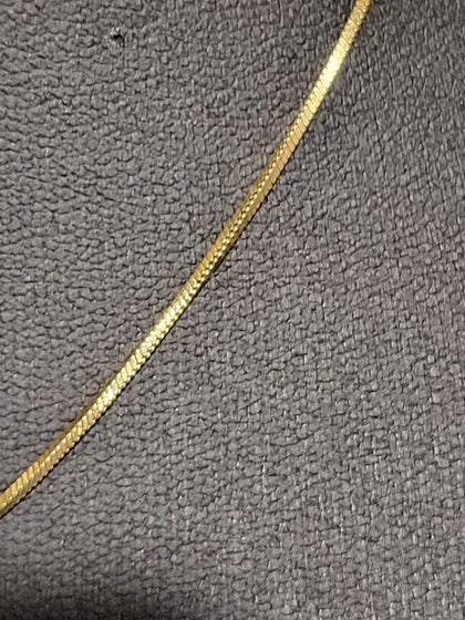 18ct Yellow Gold Narrow Snake Chain - 16