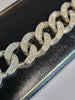 925 Silver Curb Link Bracelet with Clear Stones - approx. 9" - 60g
