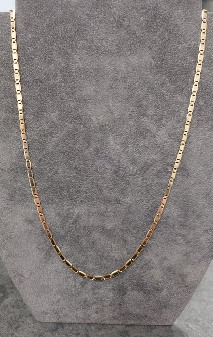 14ct Yellow & White Gold Flat  Anchor Style Chain