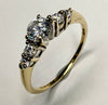 14ct Gold Ring with Clear Stones Size N 1/2