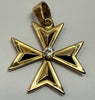 9ct Gold Maltese Cross with CZ stone