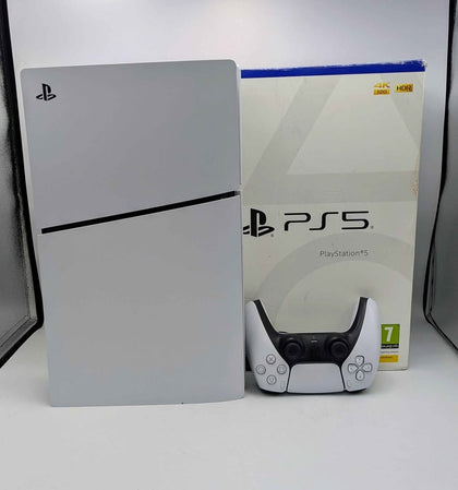 Sony PlayStation 5 Slim Console, 1TB, White Boxed, With Wireless Controller & Leads