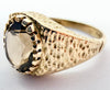 9ct yellow gold Smoky Quartz signet style ring size O