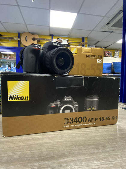 Nikon D3400 Black (Body) + Nikon AF-P DX Nikkor 18-55mm F/3.5-5.6G (BOXED)