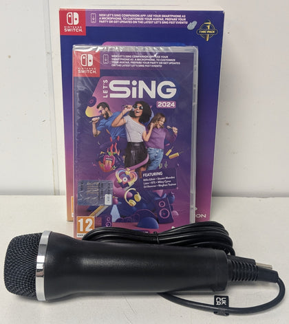 Boxed Let's Sing 2024 Switch Game With Microphone