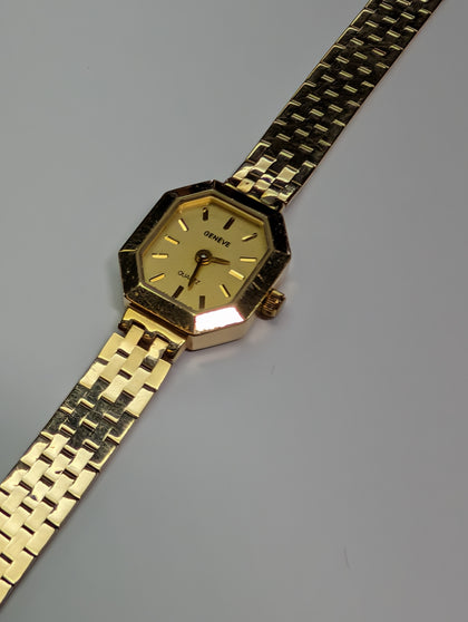 Ladies 14ct Gold Geneve Quartz Watch