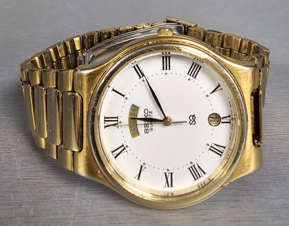 **Sale** Seiko SQ Quartz White Dial 2/Tone Gents Watch, 5Y23-8150
