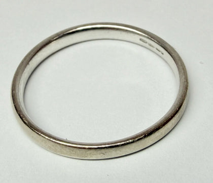 18ct white gold wedding band ring M 1/2
