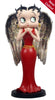 Betty Angel in Red Robe with Antique Gold Wings - 31cm