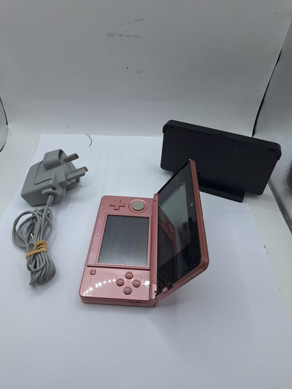 Nintendo 3DS Retro Home Gaming Console - Coral Pink - Boxed With AR Cards, Charger & Charging Cradle