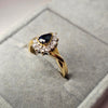 18ct Gold Ring with Diamond and Sapphire Size O