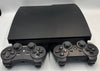 PlayStation 3 slim console 120GB plus 2 controllers and power cables black unboxed