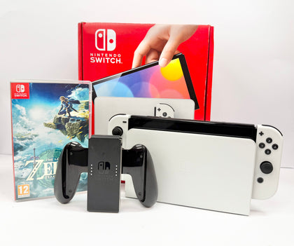 Nintendo Switch Console, 64GB OLED + White Joy-Con, Unboxed with The Legends of Zelda Tears of Kingdom
