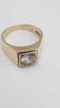 Mens 9ct Ring 6.5g with clear centre stone with presentation box Size S