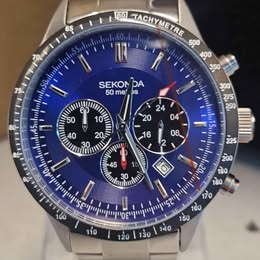 Sekonda Velocity Chronograph Men's Watch | Stainless Steel Case & Bracelet with Blue dial