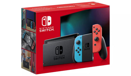 Nintendo Switch Neon Boxed with Case + Game