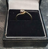 18ct Yellow Gold Twist Ring with Clear Stone - Size K - 2.84g