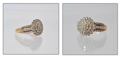 9 Carat Gold Diamond Cluster Ring Size P