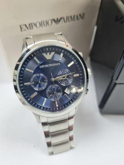 Emporio Armani Renato Classic Chronograph Blue Dial Quartz AR2448 Men's Watch