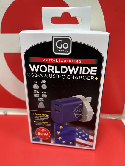 Go Travel Worldwide USB-A And USB-C Charger.