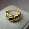 18ct Gold Ring with Diamond and Sapphire Size P 1/2