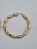 9ct Yellow Gold & Silver Ladies Fancy Twist Hoop Earrings - Size Large - 1.28 Grams