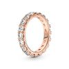 Pandora 14k Rose Gold-Plated Sparkling Row Eternity Ring Size Q 1/2