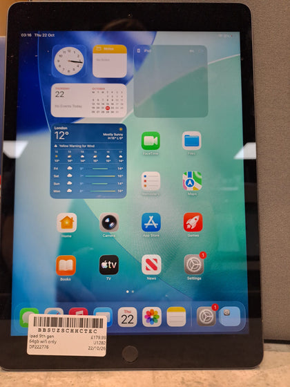 Apple iPad 9th Gen 64GB Wifi Only - Space Grey