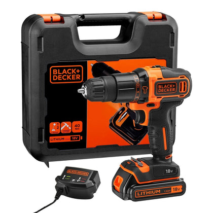 Black Decker 18V 1 x 2Ah Li Ion Brushed Cordless Combi Drill KFBCD701D1K **Store Collection Only**