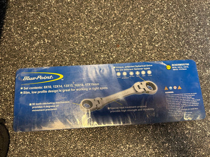 Blue-Point By Snap-on BOERMSS706 5pc Stubby Flex Ratchet Spanner Set 8-19mm NEW