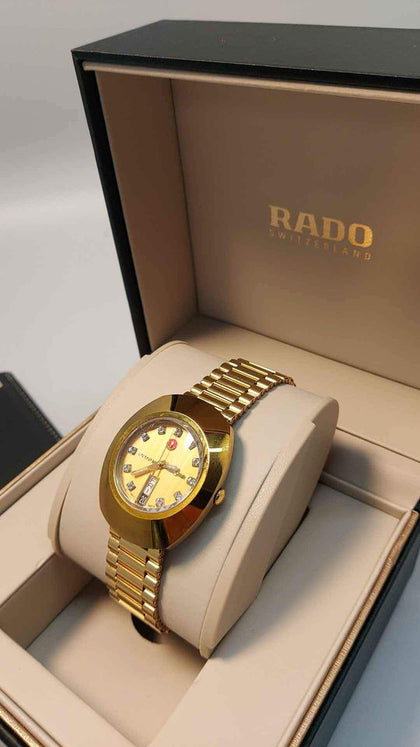 Rado DiaStar Original Automatic Gold Plated Watch - With Day/Date - Steel Bracelet - Boxed With Papers & Receipt