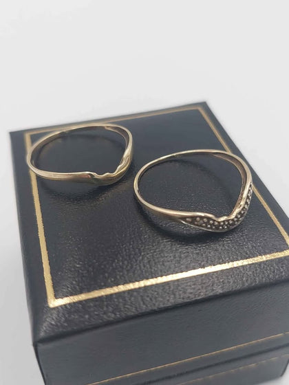 (9k Hallmarked&Tested) Gold Twin Ring Set, 2.2g, Size P
