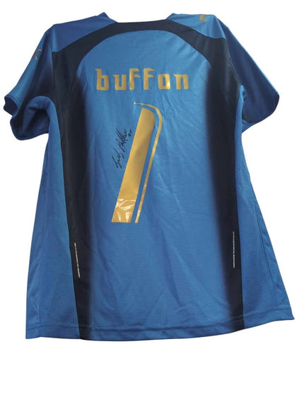 Football Prizes Gianluigi Buffon Signed Italy Football Shirt - With COA - Size Medium